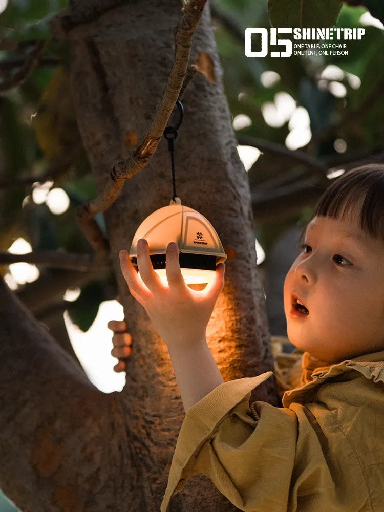 Analog brightness adjustment camping light with IPX4 waterproof rating in dark green colour