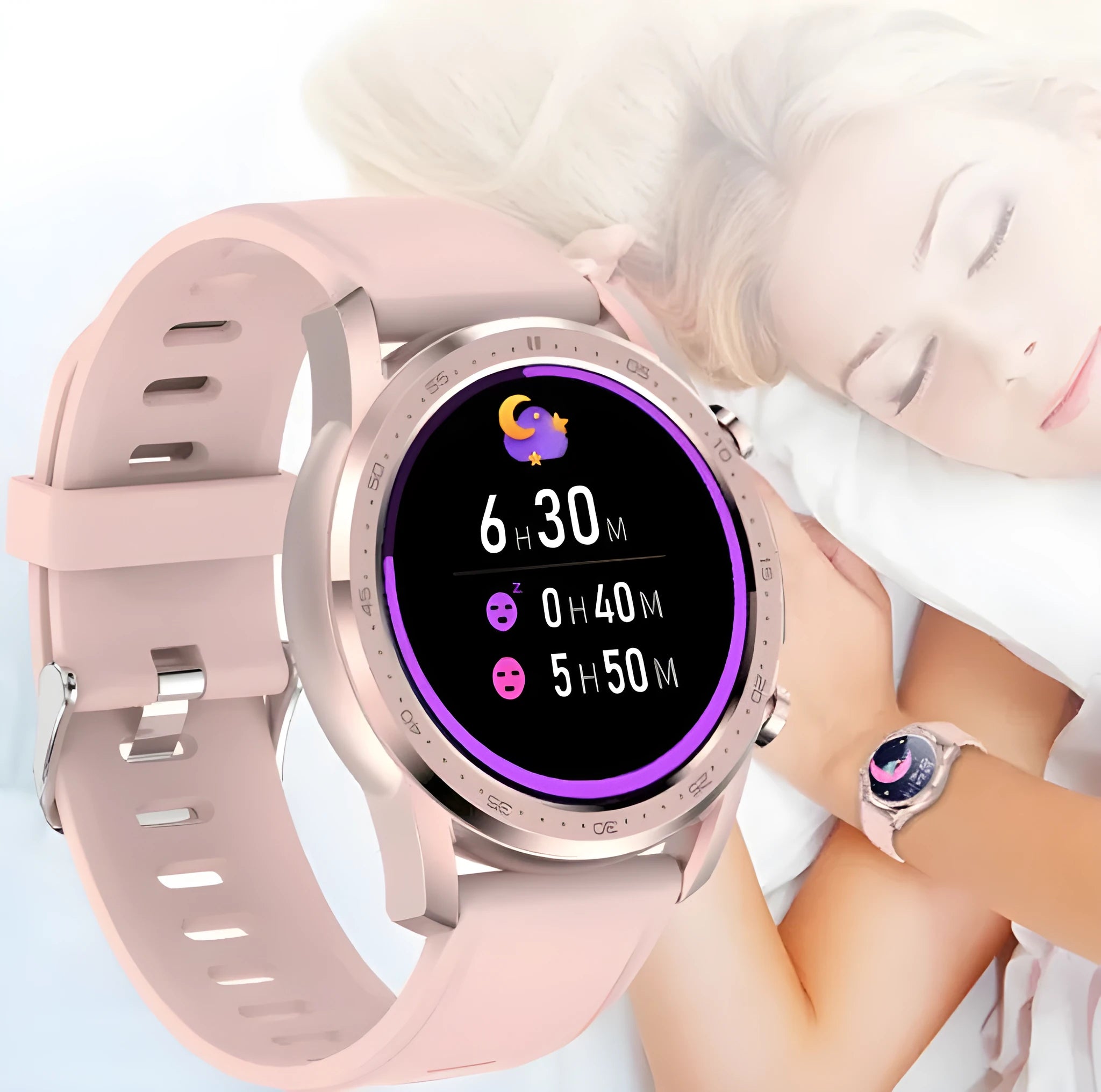 Black Youth2 smart bracelet with body temperature monitoring on a wrist, showing its 1.3-inch touchscreen.