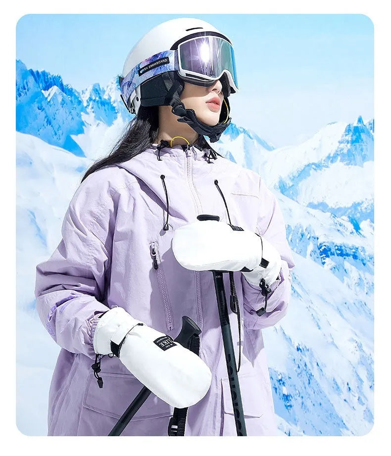 Black touch screen compatible cycling mittens made from thick pongee cloth.