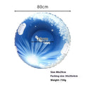PVC winter skiing ring toy in thick plastic with flame red, ice-blue, and snow mountain printed designs.