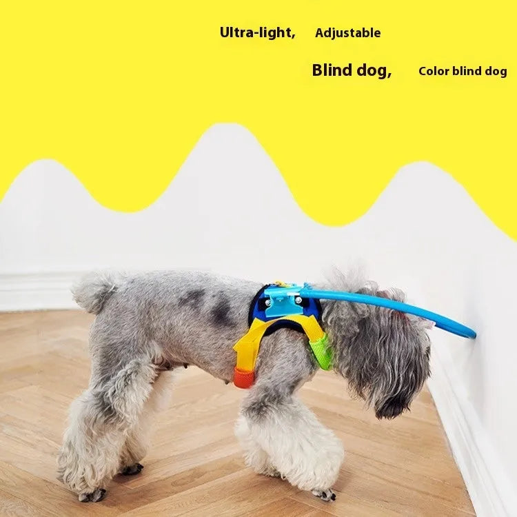 Blue adjustable dog blind anti-collision ring for pet safety protection