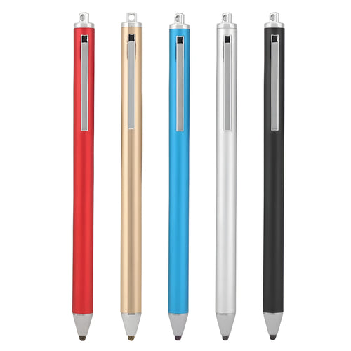 Black metal stylus with a fine 1.4mm tip for precise drawing on a smartphone screen.