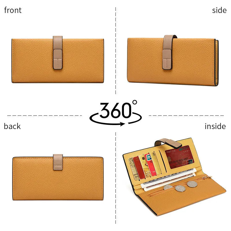 Large capacity women's PU leather handbag in black, yellow, khaki, pink, and white colour options