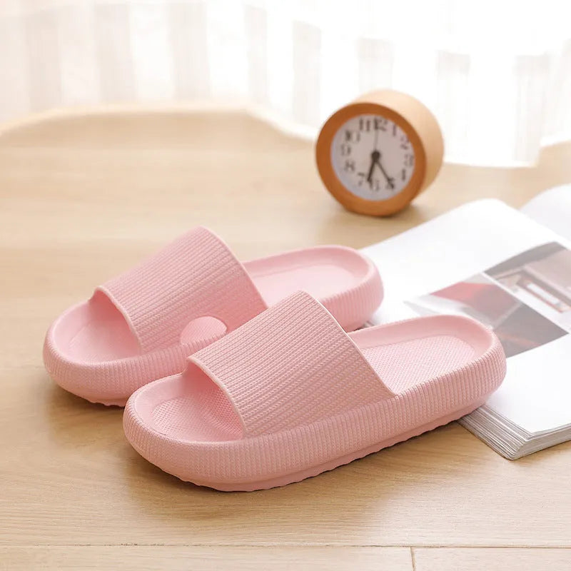 EVA solid sandals in orange colour with 32cm platform sole for indoor home use