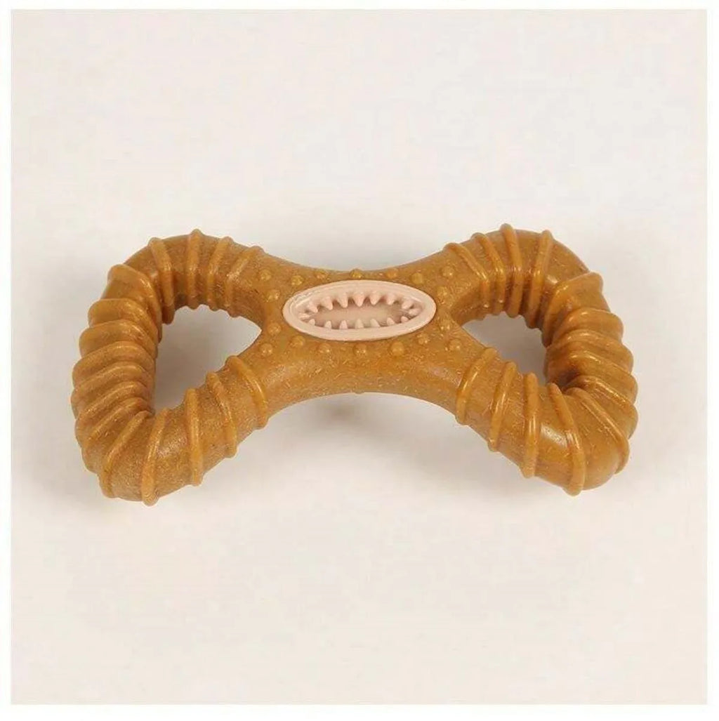 Durable rubber dog chew toy bone for teeth cleaning in 8 shape and Y shape designs