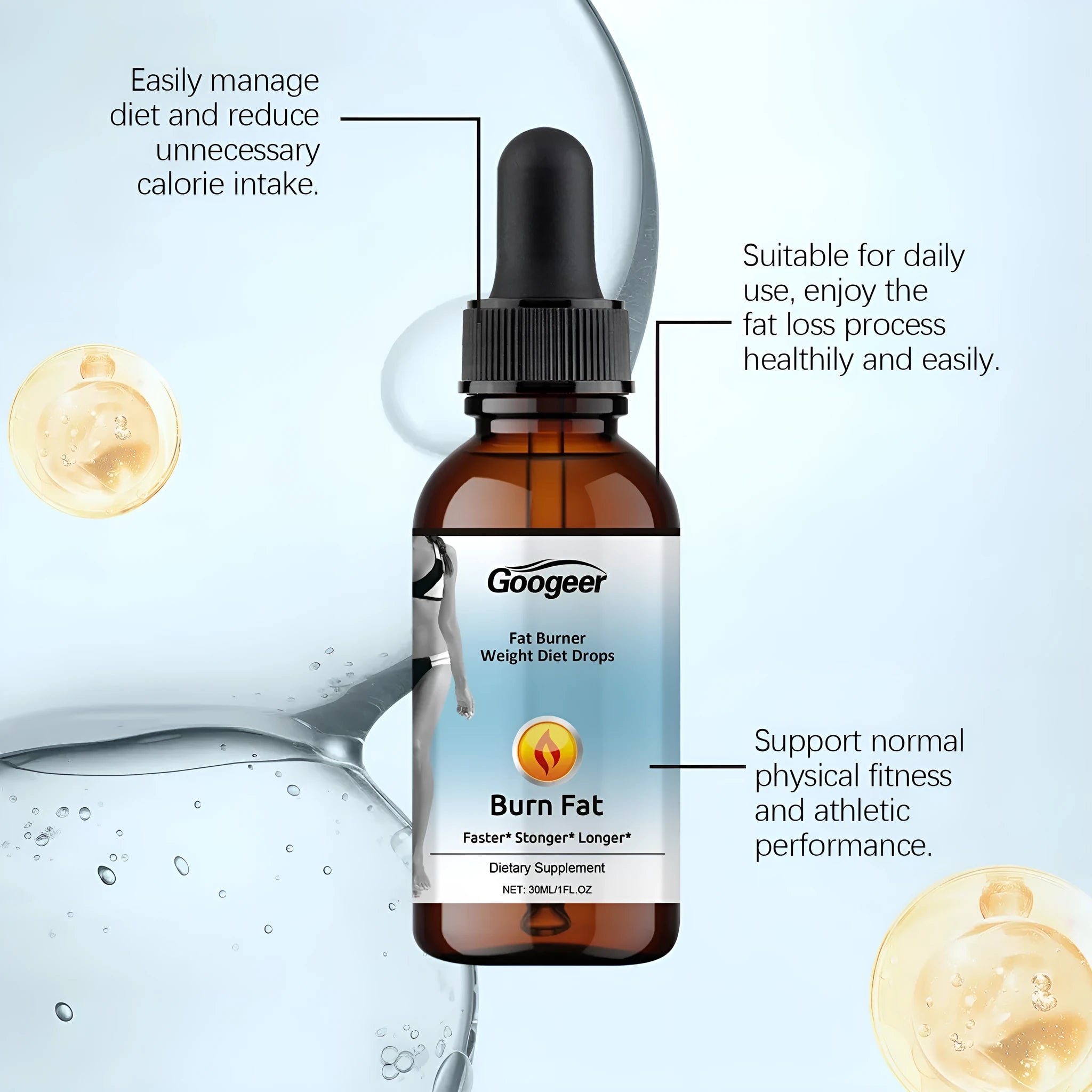 Googeer Fat Burner 30ml essential oil bottle for body treatment weight management drops