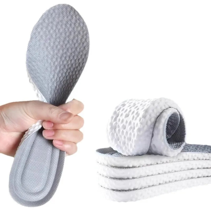 Grey, black, and orange high-elasticity PU foam sports insoles that can be cut to size.