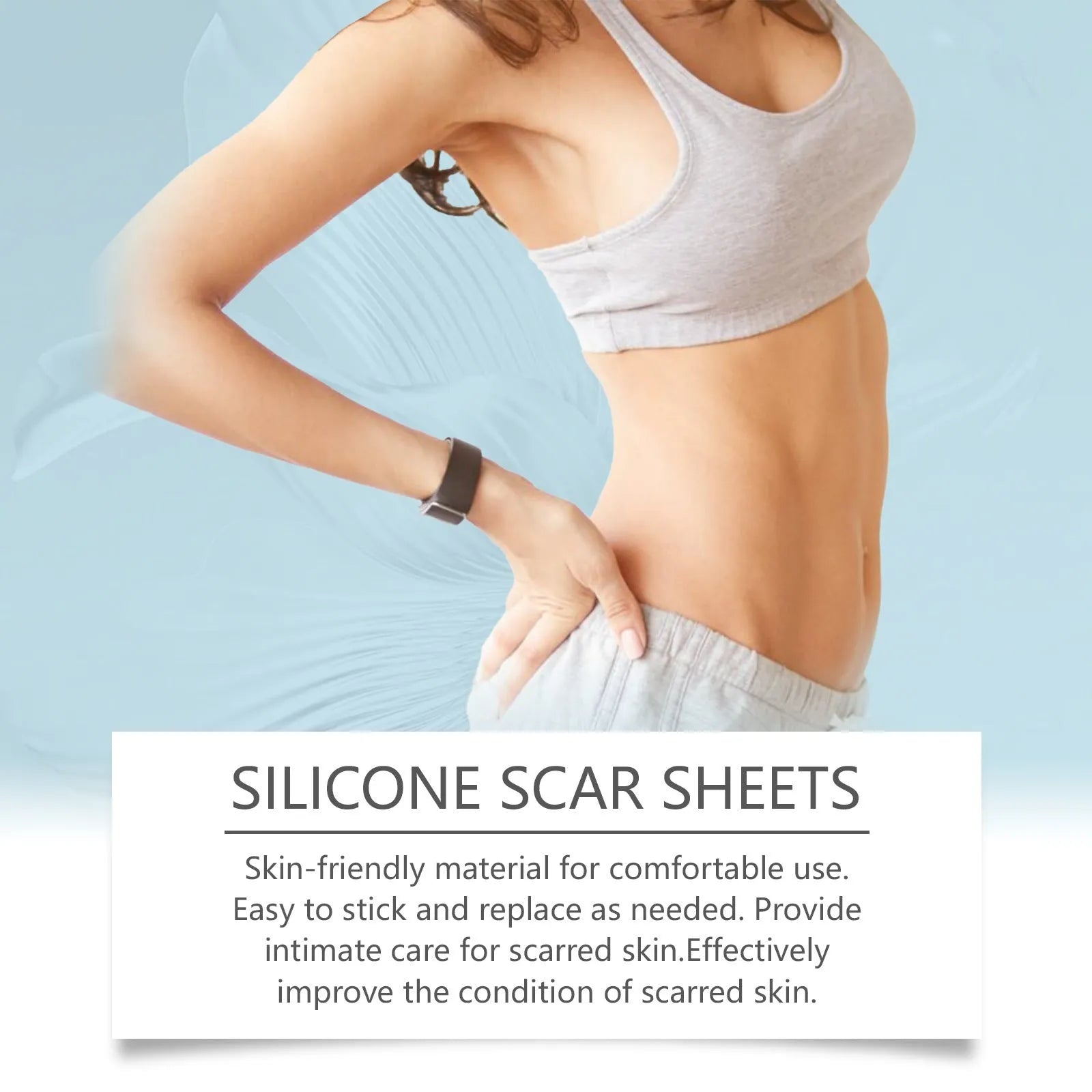 Clear transparent silicone scar patch roll for skin smoothing with mint leaf formula