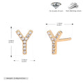 925 silver letter ear studs in gold electroplated finish with initial letter A