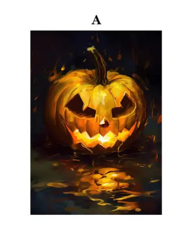 Halloween canvas print pumpkin ghost tea party modern simple frameless 40x50cm