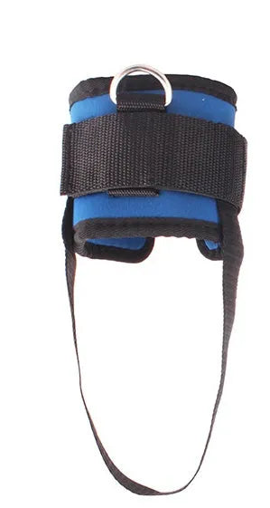 Cotton foot rope ankle strap with thickened diving cotton, quality Velcro, and steel buckle for leg training in black