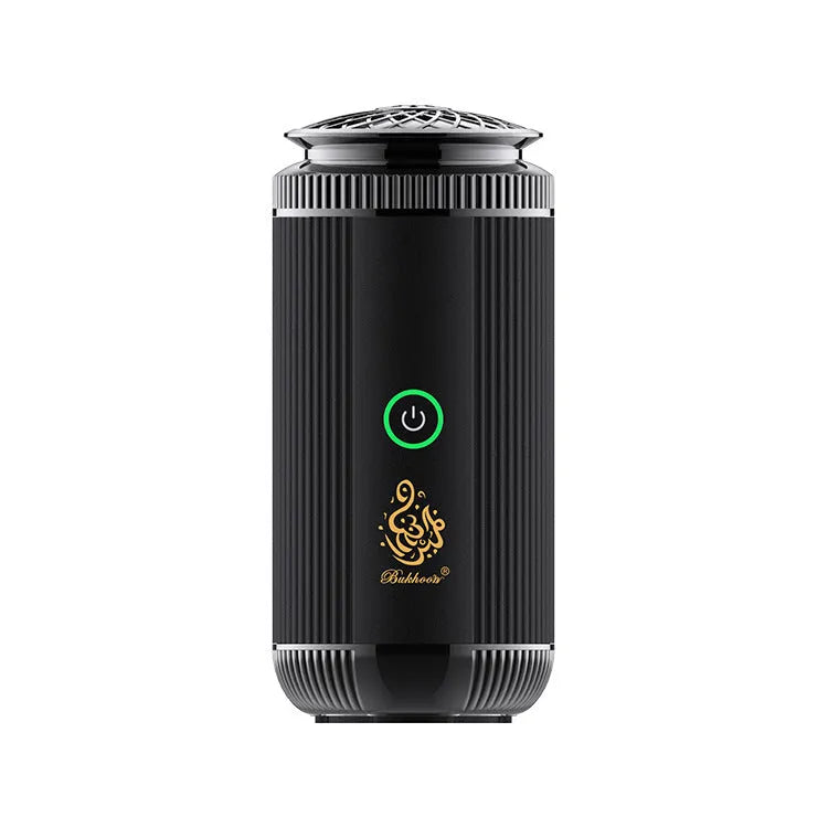 Zinc alloy car aromatherapy burner with electroplated finish, Type-C port, in black or grey.