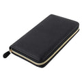 A6 loose-leaf binder journal zipper wallet in leather-look finish, 22 x 13.5 x 3.5cm, shown with optional envelope packaging accessories