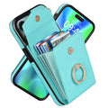 Handmade PU leather wallet phone case with card slot and kickstand in Black for Apple iPhone