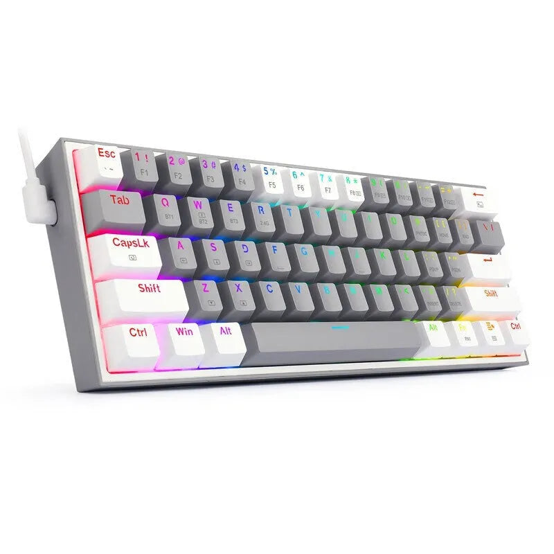 K617 mechanical keyboard with RGB lighting in white pink colour option