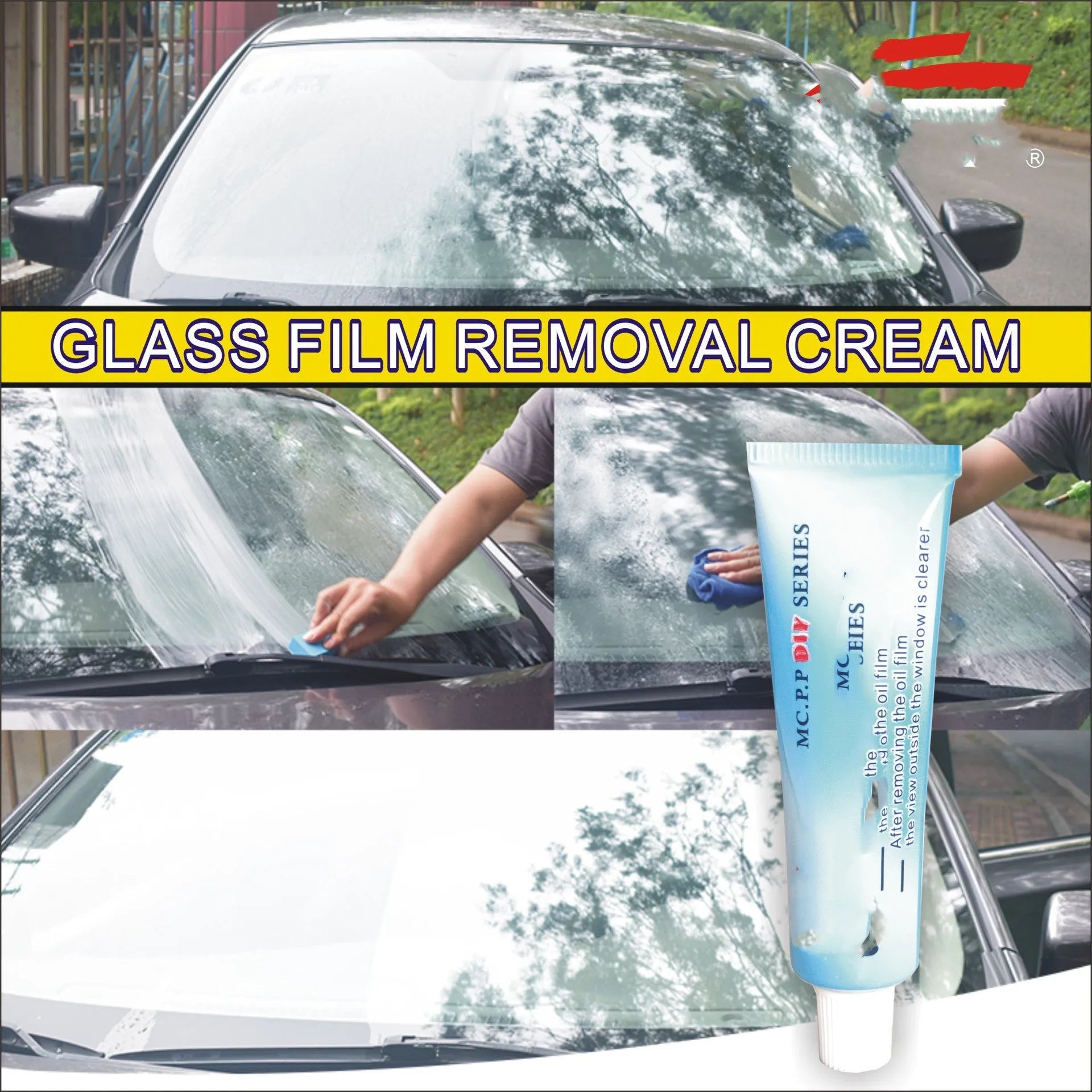 15ml white bottle of car glass anti-fog spray with English packaging for rain repellent treatment