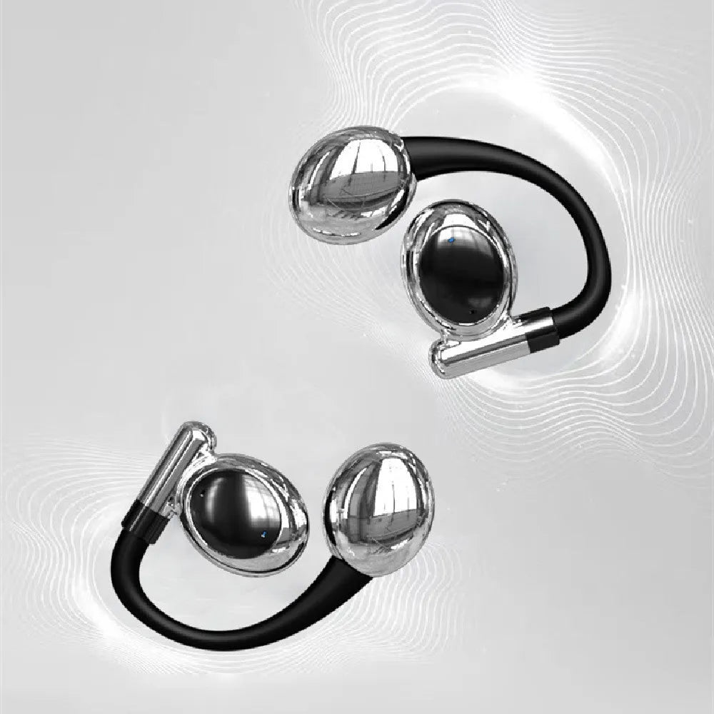 YYK-880 wireless noise reduction headset in black with bone conduction, digital display, USB charging