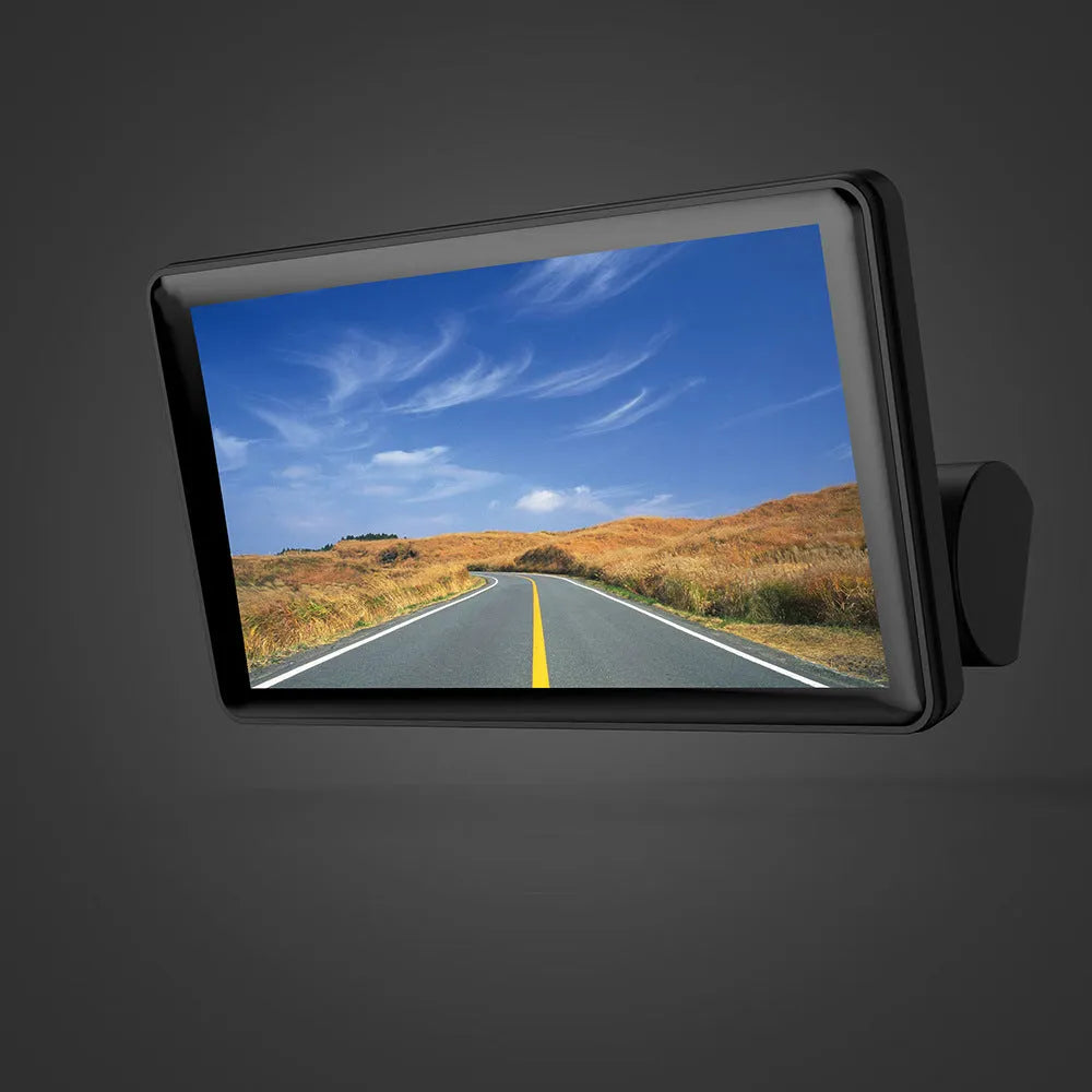 Black three lens dashcam with 4-inch touchscreen display for front, rear, and interior vehicle recording