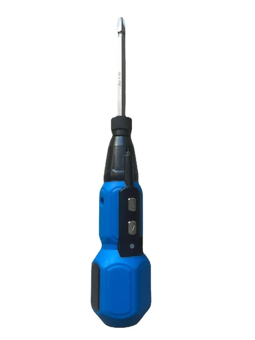 Alloy steel straight handle electric screwdriver in black or blue colour.