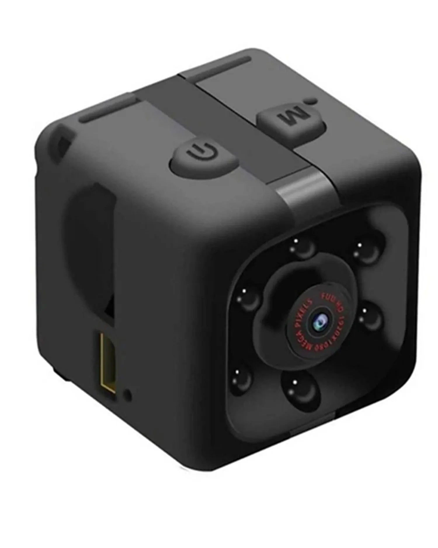 Black Full HD 1080P mini USB night vision camera with infrared recording