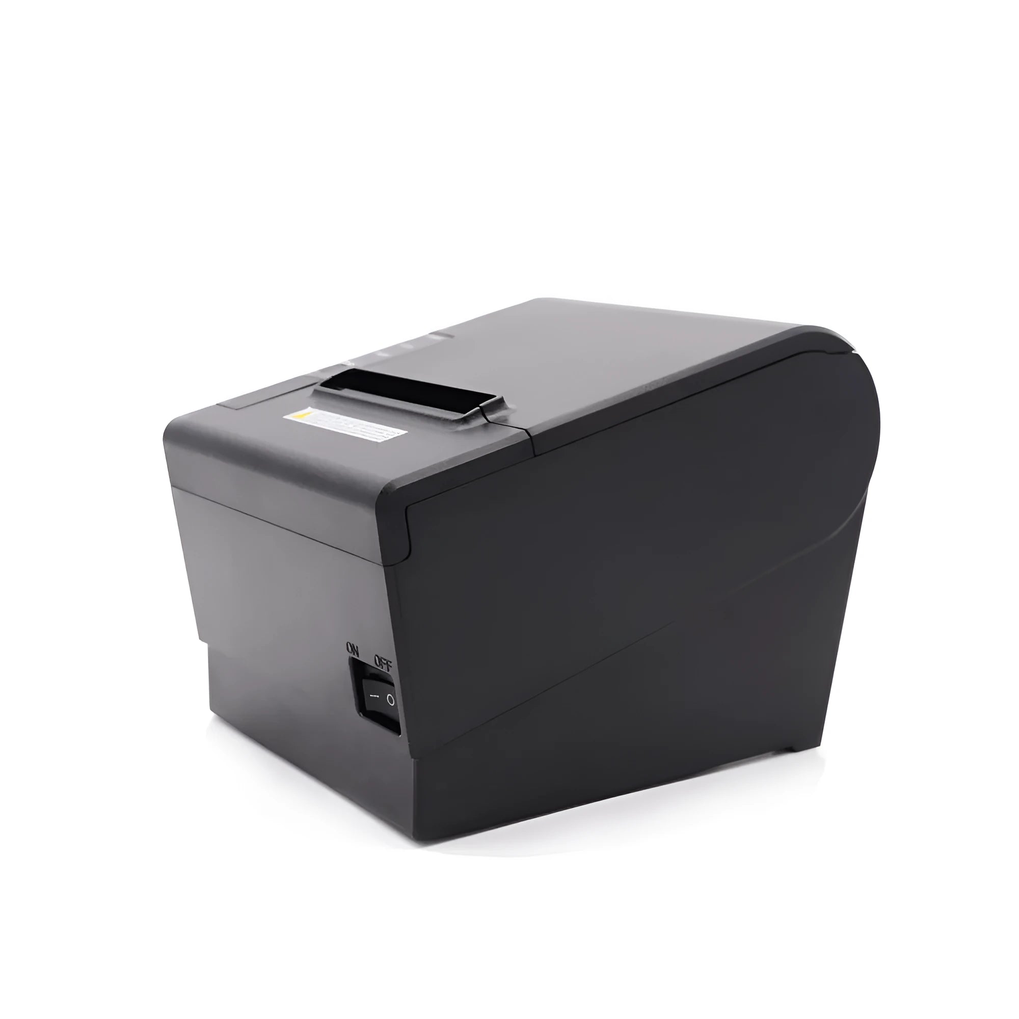 Minimal design kitchen thermal receipt printer with 80mm paper width and multiple connectivity ports