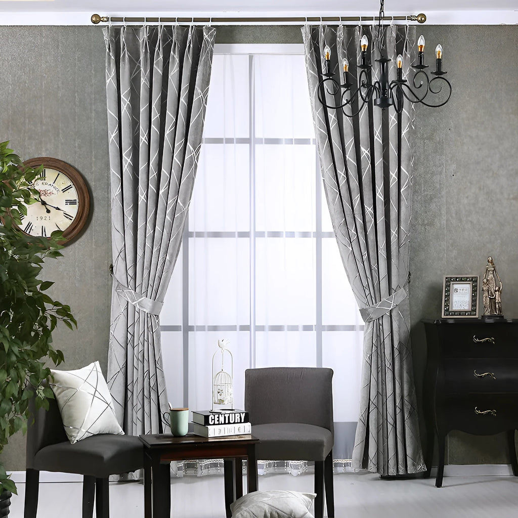 Solid colour chenille blackout curtains in grey, beige or coffee options measuring 1x2.7m