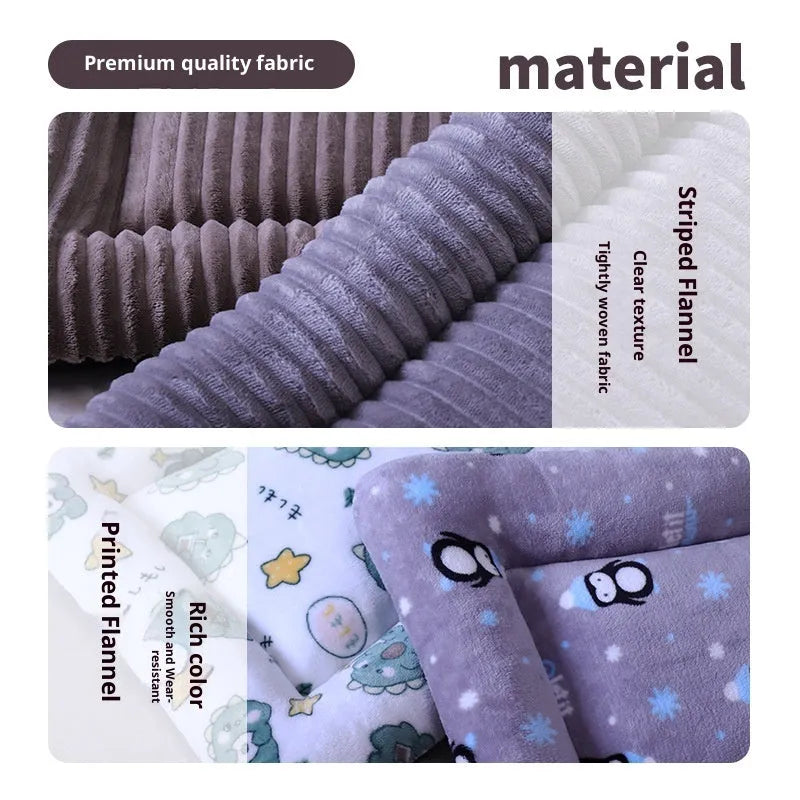 Silver gray cotton pet bed with removable washable cover on floor