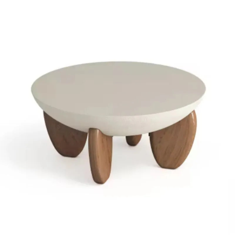 White solid wood coffee table with adjustable height and storage drawers