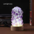 Amethyst crystal tooth flower USB night light with warm and cool white light settings