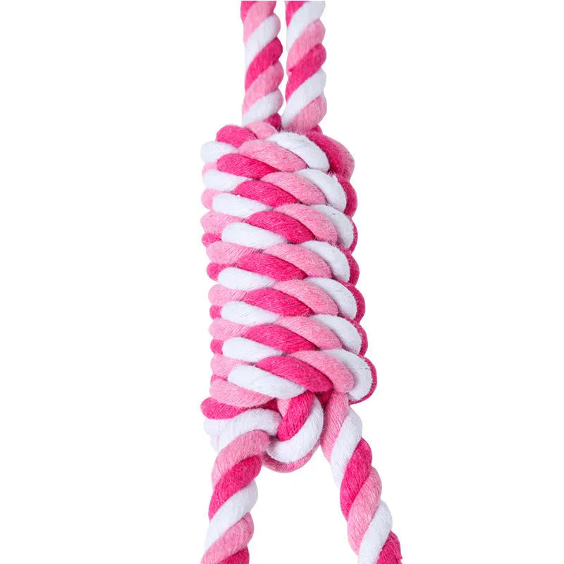 38cm red and white cotton rope dog toy with ventilation holes for medium large breeds