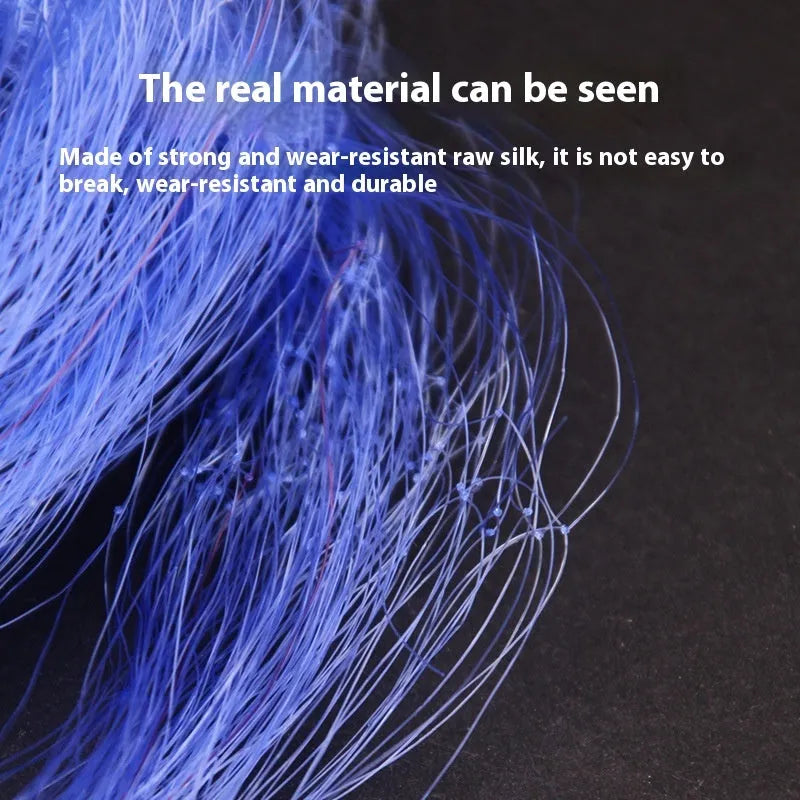 Hand cast fishing net with explosive hook spring mechanism and nylon mesh in multiple size options