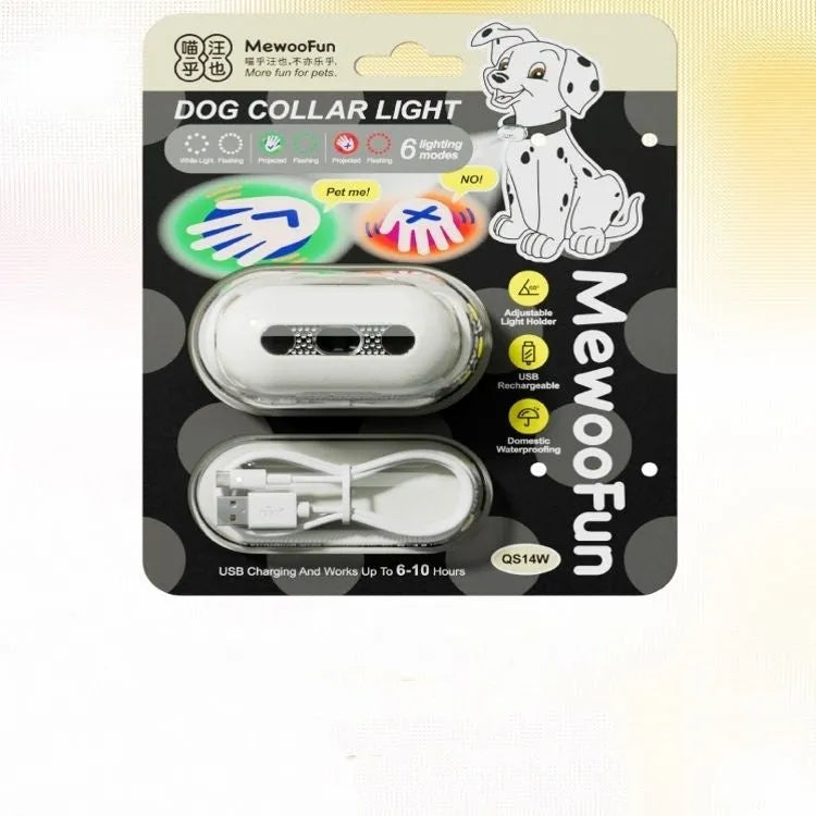 ABS plastic pet luminous collar with hanging lamp ring in four colour variations