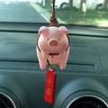 Cute cartoon pig resin figurine car dashboard ornament in one of eight available styles.