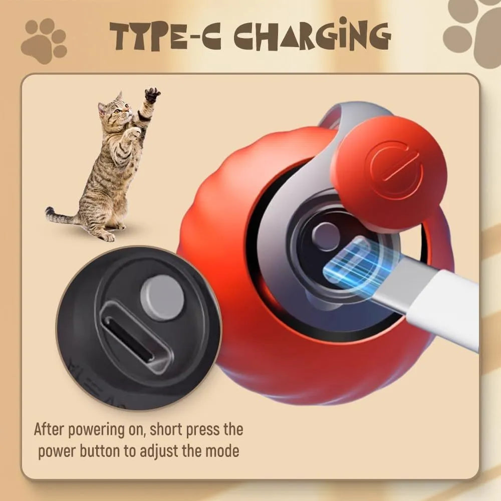 Blue interactive rolling ball pet toy for cats and dogs on indoor floor