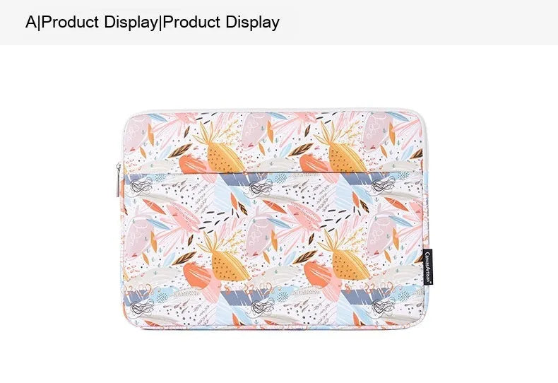 White PU leather waterproof laptop bag for 11-inch to 15-inch computers.