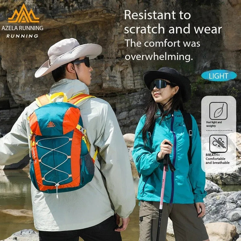 AZELA 20L Color Block Hiking Backpack in blue, lightweight outdoor daypack for camping and travel