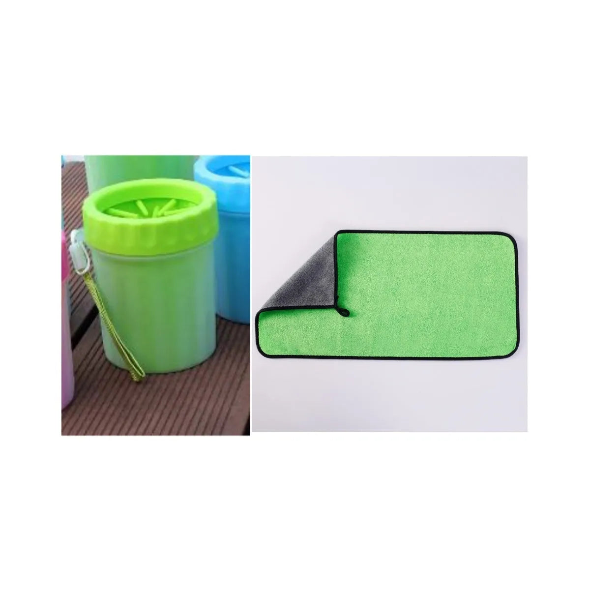 Blue silicone dog paw washing bucket with non-slip base for portable pet foot cleaning