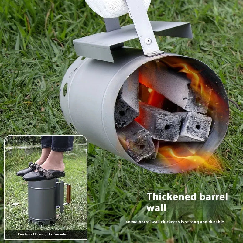 Zinc-iron alloy outdoor charcoal barbecue bucket igniter firelighter tool