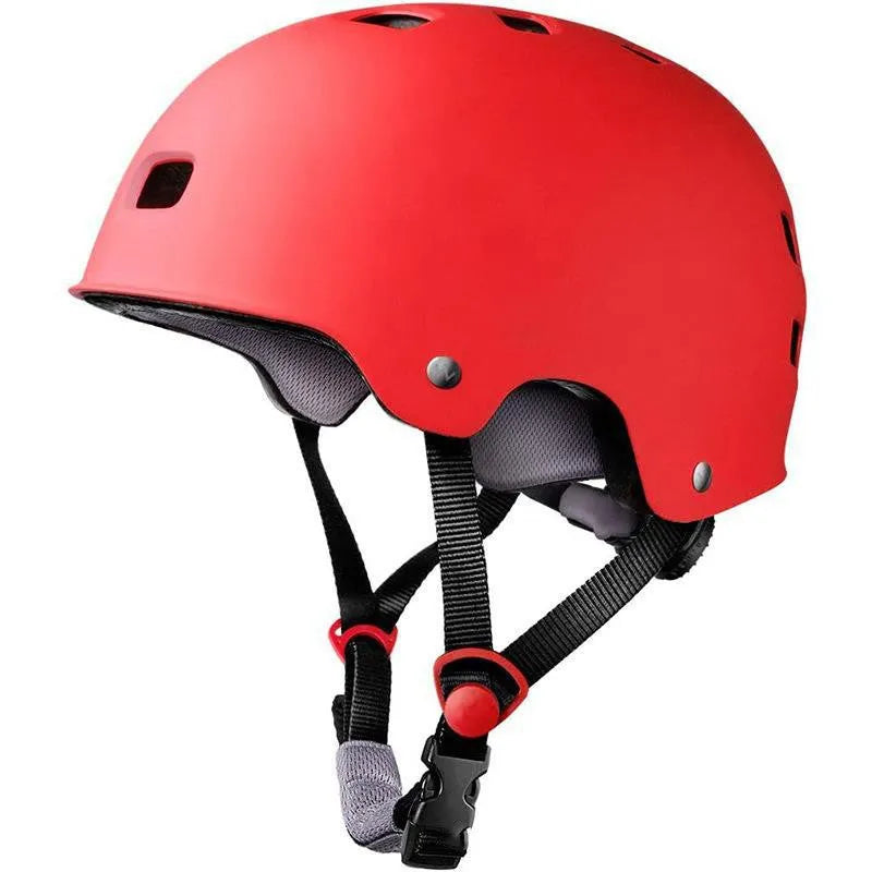 A children's skateboarding helmet shown in one of ten available colours, featuring an ABS plastic shell and EPS foam liner.