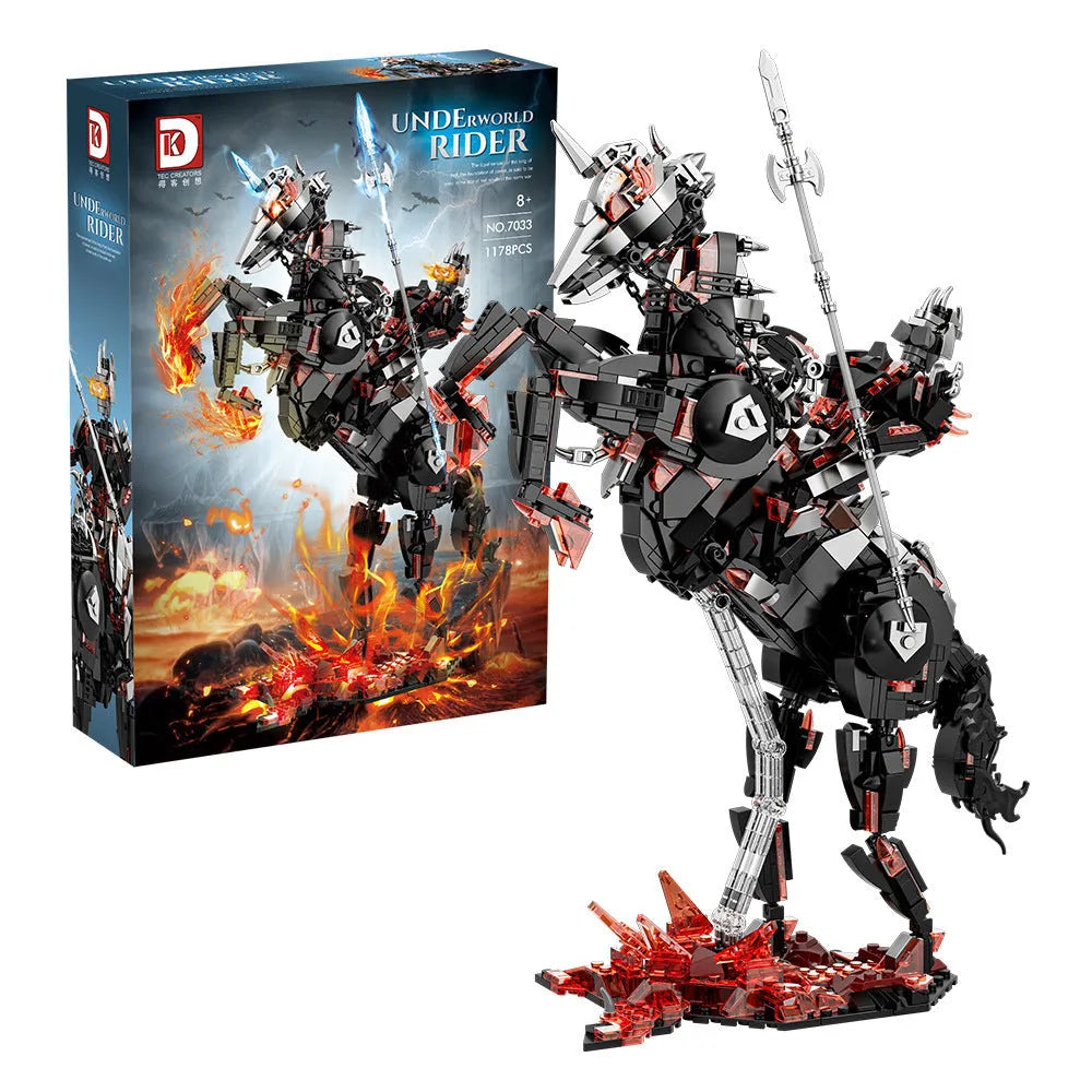 7033 regional war riding horse swing action small-particle plastic building blocks set in colour box for ages 7-14