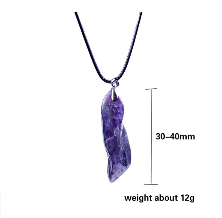 Natural dream amethyst dog teeth pendant, purple gemstone charm, 20-30mm length, pendant without leather rope