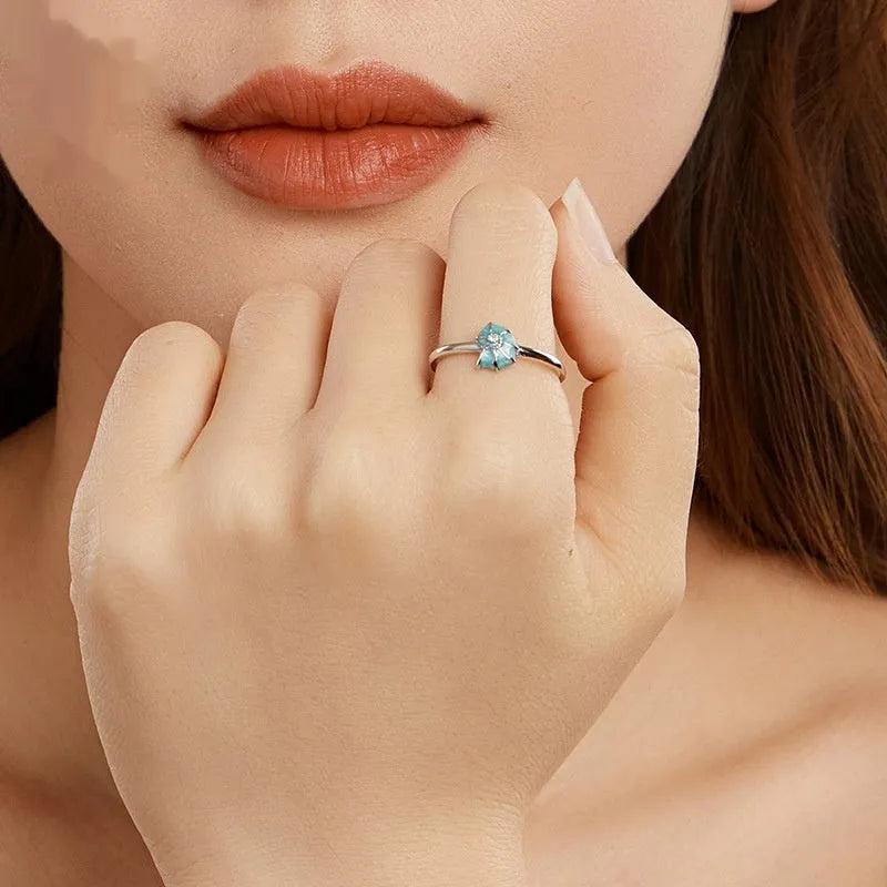 Silver conch open ring for women with electroplated finish in BSR672-E colour