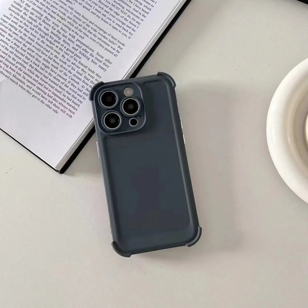 Fashion simple drop-resistant soft rubber phone case for iPhone in black colour