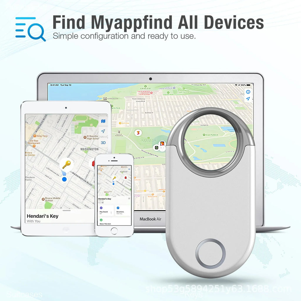 Black and white GPS tracker device for pet and child location tracking with compact dimensions