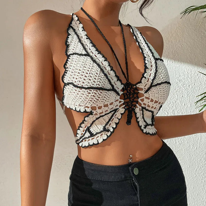 Women's black and white colour block bikini swimsuit free size