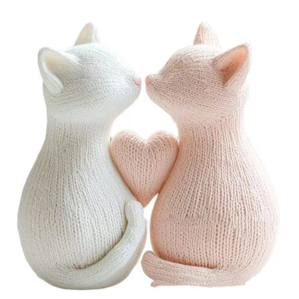 Knitted cat flowerpot decoration desktop ornament in Style 1, Style 2 or Style 3, 280g