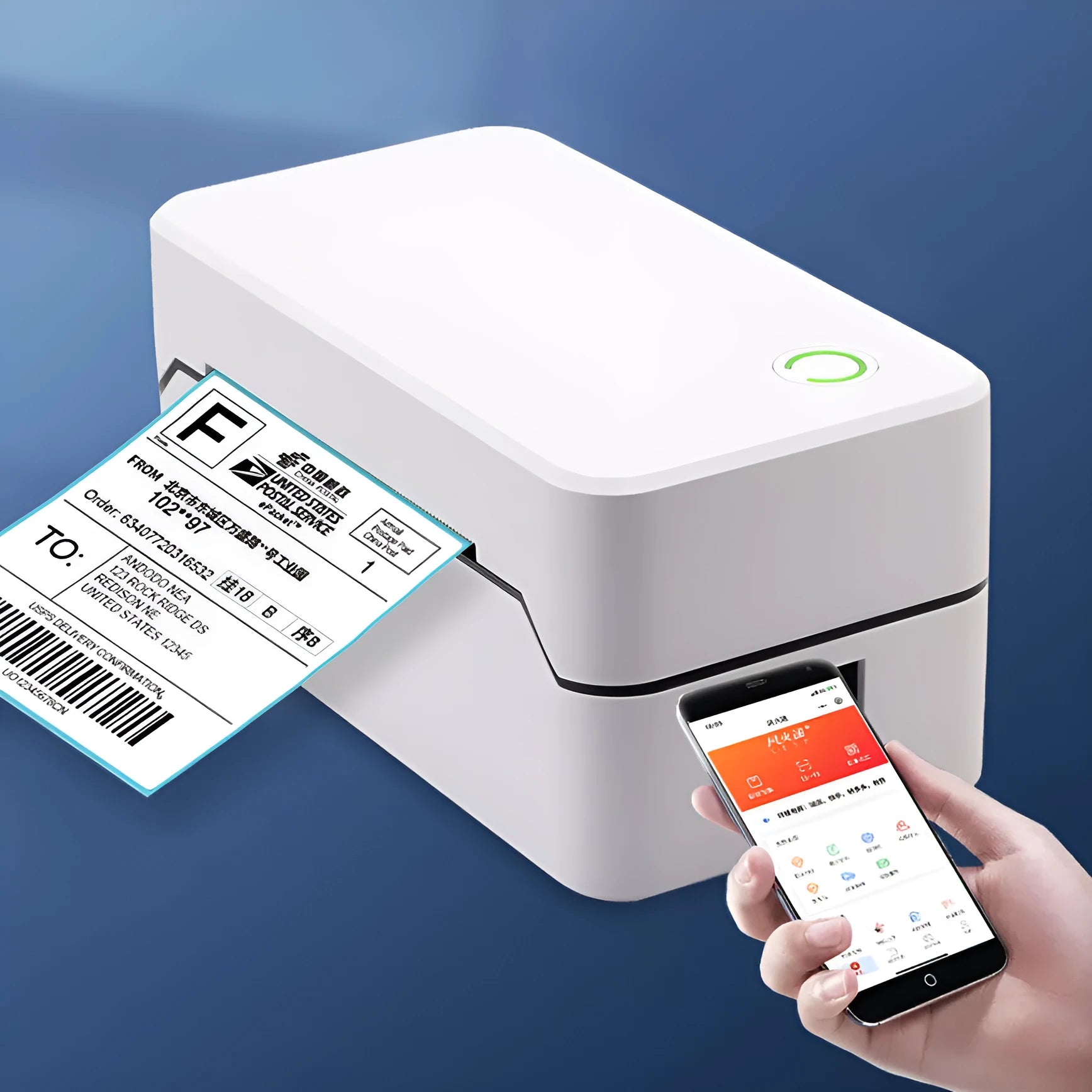 Thermal Express TDL401H compact thermal printer with Bluetooth and USB ports