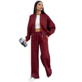Women's fleece zipper cardigan and straight pants casual suit, seven colours, Japanese Korean style