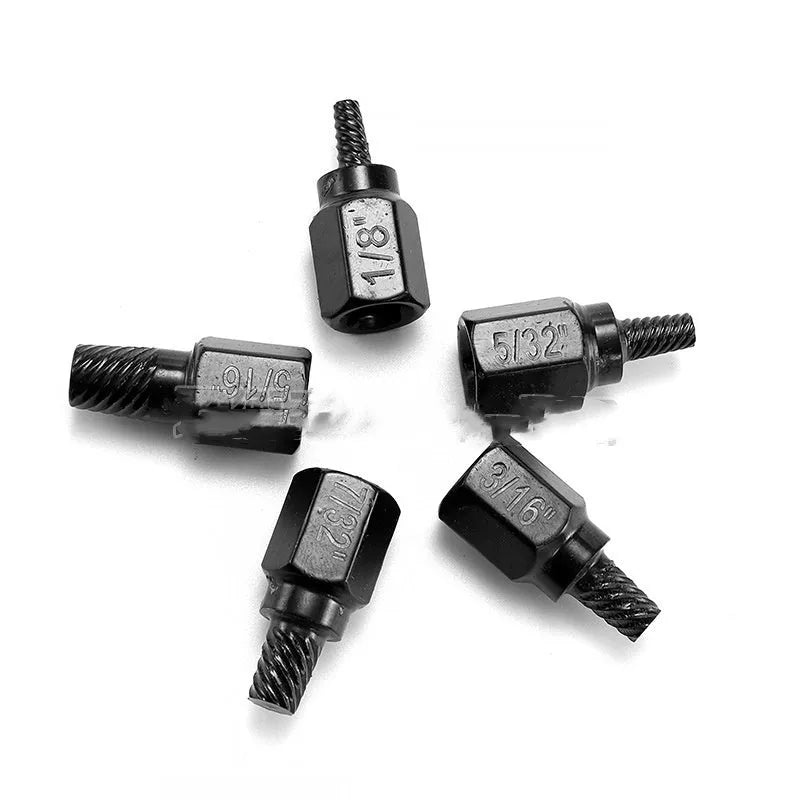 10-piece metal screw extractor set for broken head screws and stud removal without plastic box