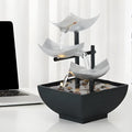 Handmade modern minimalist desktop flowing water fountain ornament in JR001 colour with alloy and plastic construction.